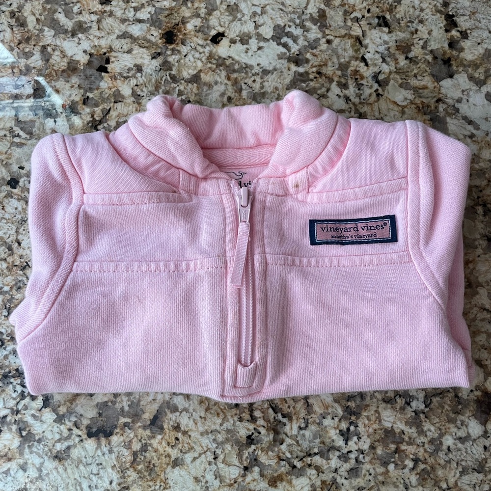 Vineyard Vines Infant Pink half zip